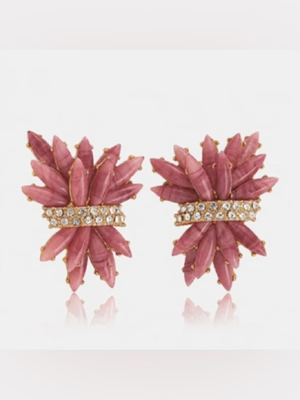 Exceptionally bold Pink Crystal Cluster Earrings